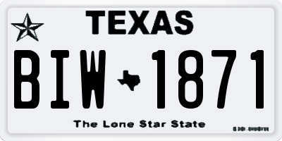 TX license plate BIW1871