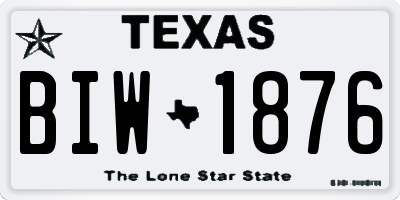 TX license plate BIW1876
