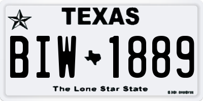 TX license plate BIW1889