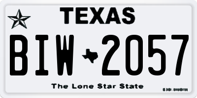 TX license plate BIW2057