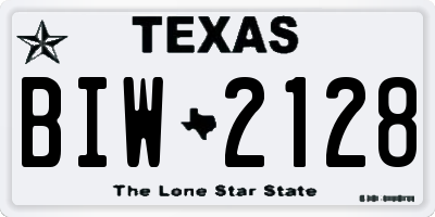 TX license plate BIW2128