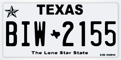 TX license plate BIW2155