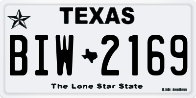 TX license plate BIW2169