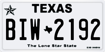 TX license plate BIW2192