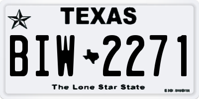 TX license plate BIW2271