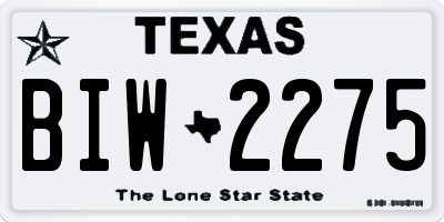 TX license plate BIW2275
