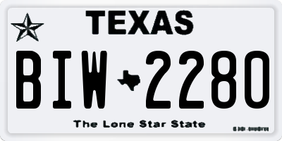 TX license plate BIW2280