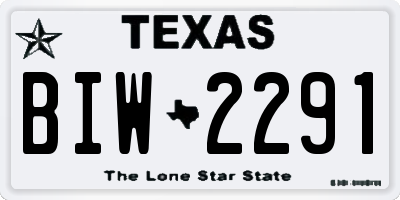 TX license plate BIW2291
