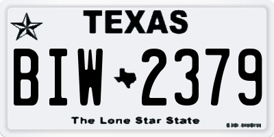 TX license plate BIW2379