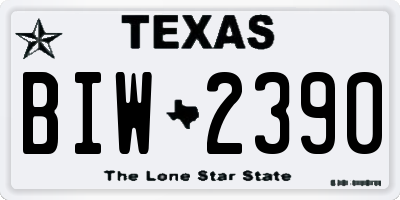 TX license plate BIW2390