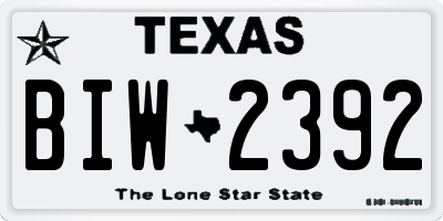 TX license plate BIW2392