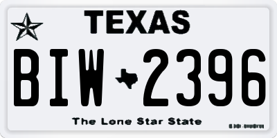 TX license plate BIW2396
