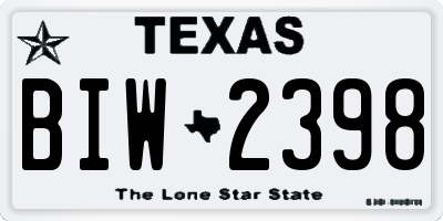 TX license plate BIW2398