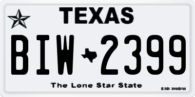 TX license plate BIW2399