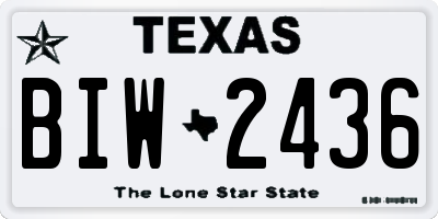 TX license plate BIW2436
