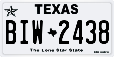 TX license plate BIW2438