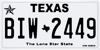 TX license plate BIW2449