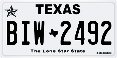 TX license plate BIW2492
