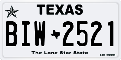 TX license plate BIW2521