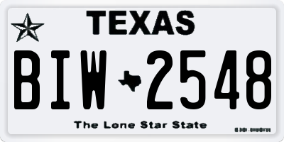 TX license plate BIW2548