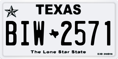 TX license plate BIW2571