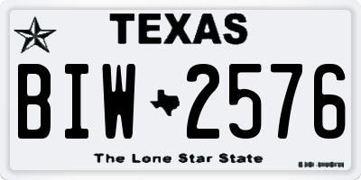 TX license plate BIW2576