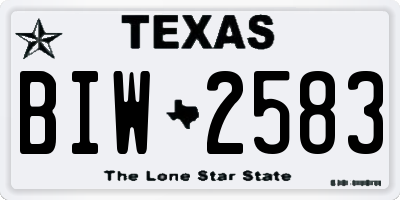 TX license plate BIW2583