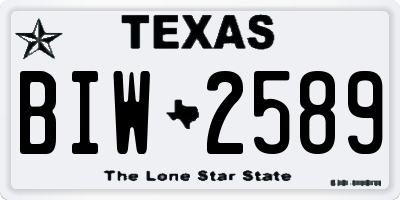 TX license plate BIW2589