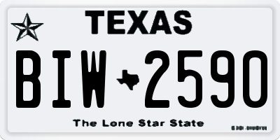 TX license plate BIW2590