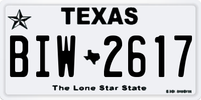 TX license plate BIW2617