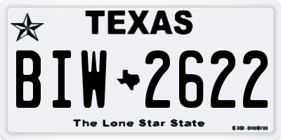 TX license plate BIW2622