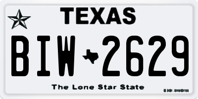 TX license plate BIW2629