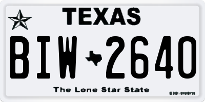TX license plate BIW2640