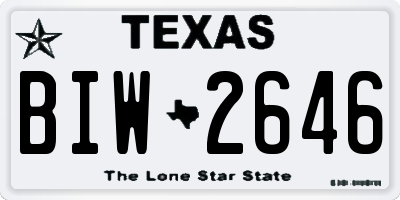 TX license plate BIW2646