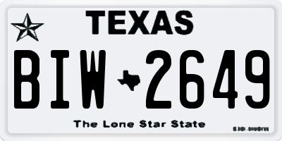 TX license plate BIW2649