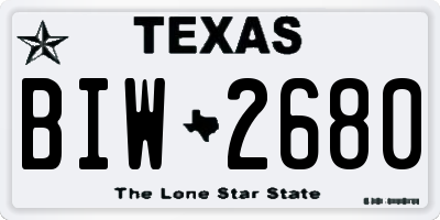 TX license plate BIW2680