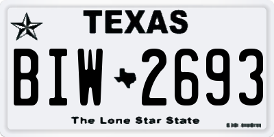 TX license plate BIW2693