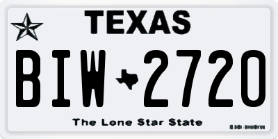TX license plate BIW2720