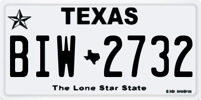 TX license plate BIW2732