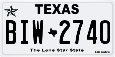 TX license plate BIW2740