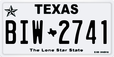 TX license plate BIW2741