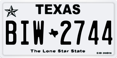 TX license plate BIW2744
