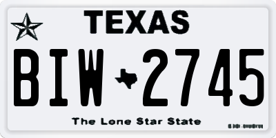 TX license plate BIW2745