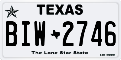 TX license plate BIW2746