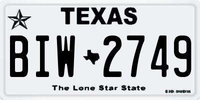 TX license plate BIW2749