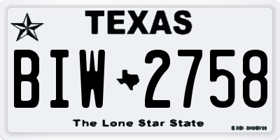 TX license plate BIW2758
