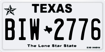 TX license plate BIW2776