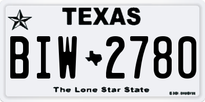 TX license plate BIW2780