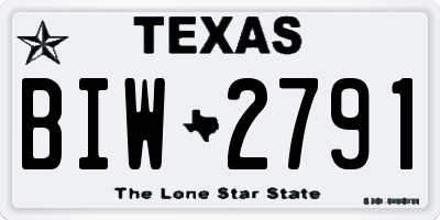 TX license plate BIW2791