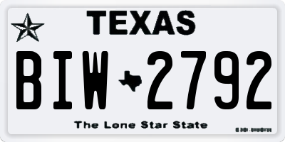 TX license plate BIW2792